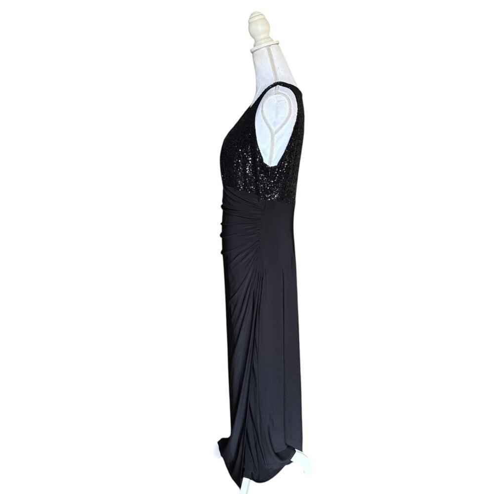 Lauren Ralph Lauren Evening Sequin Black Maxi Dress- Size 14 - Picture 3 of 9
